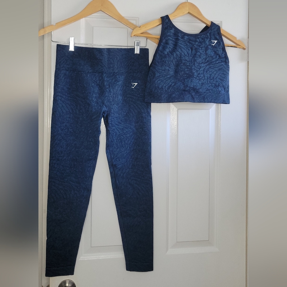 Gymshark Activewear Set - Blue Camo Size Large